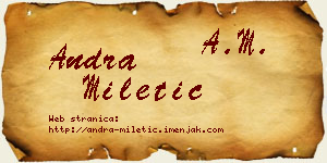 Andra Miletić vizit kartica